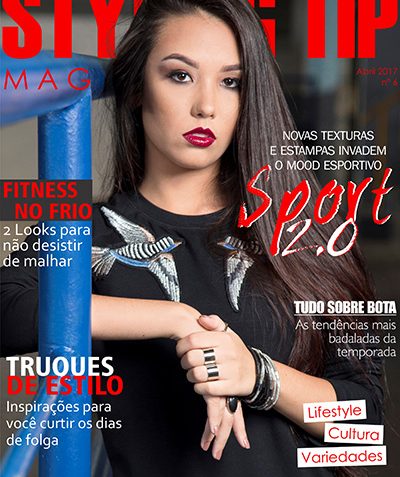 Capa da Magazine digital do STYLING TIP do mês de ABRIL DE 2017 tendência sport chic