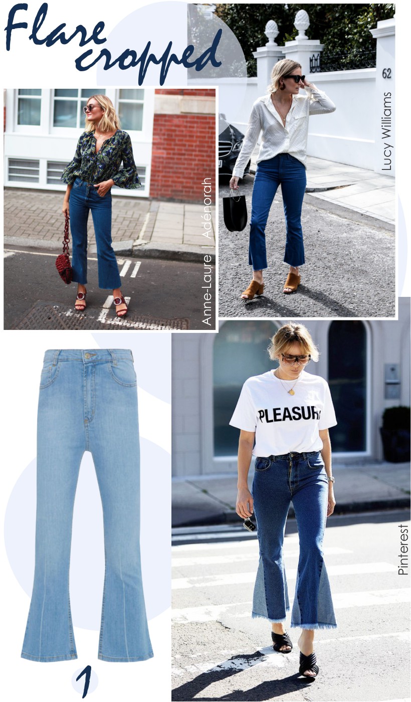 Jeans flare cropped tendencia de moda