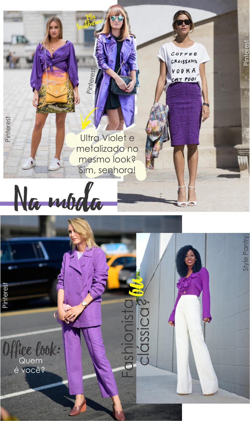 Ultra Violet no Street style e no Office Look.